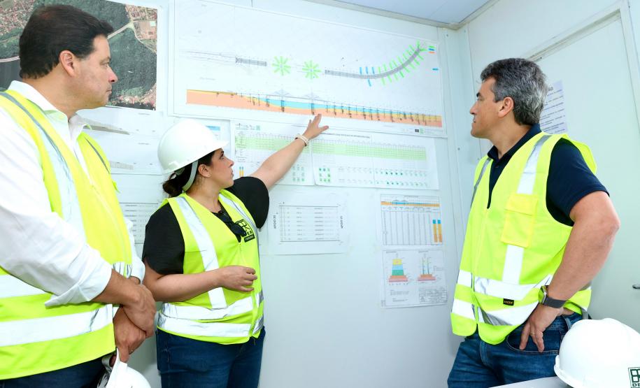 Secretário de Infraestrutura e Logística, Sandro Alex, nas obras da Ponte de Guaratuba, no Litoral do Paraná, atingiram 35,3% de execução