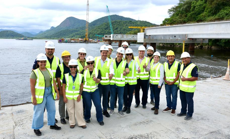 obras da Ponte de Guaratuba, no Litoral do Paraná, atingiram 35,3% de execução