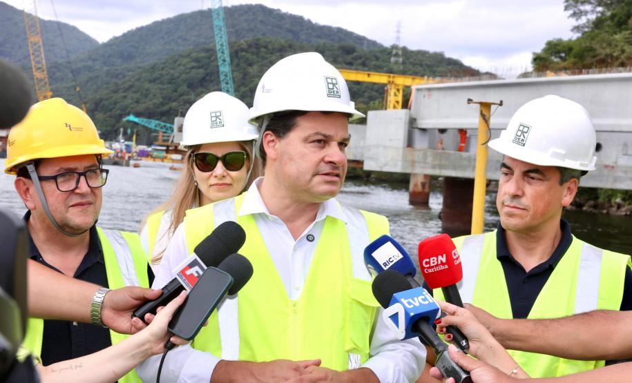 obras da Ponte de Guaratuba, no Litoral do Paraná, atingiram 35,3% de execução