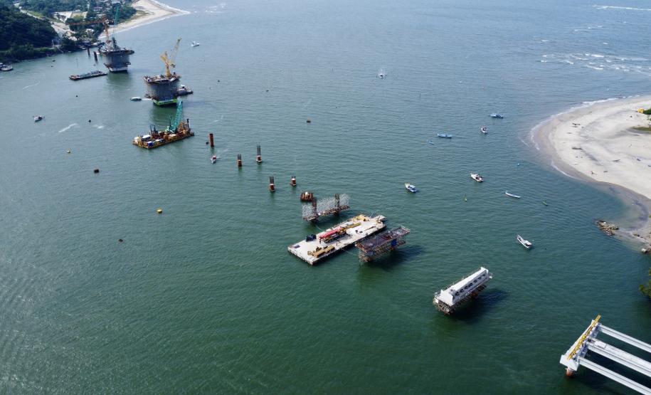 Obras da Ponte de Guaratuba chegam a 55,7% de execução