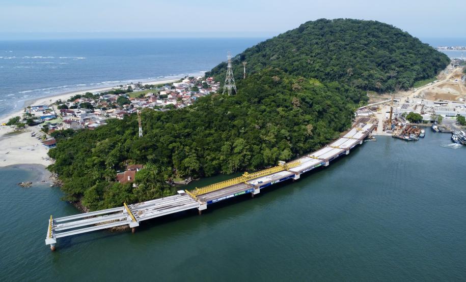 Obras da Ponte de Guaratuba chegam a 55,7% de execução