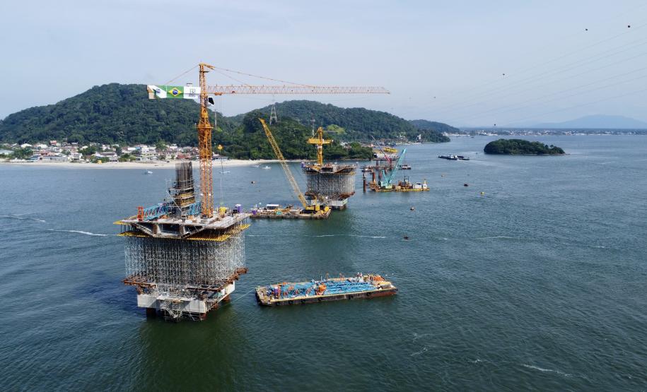Obras da Ponte de Guaratuba chegam a 55,7% de execução