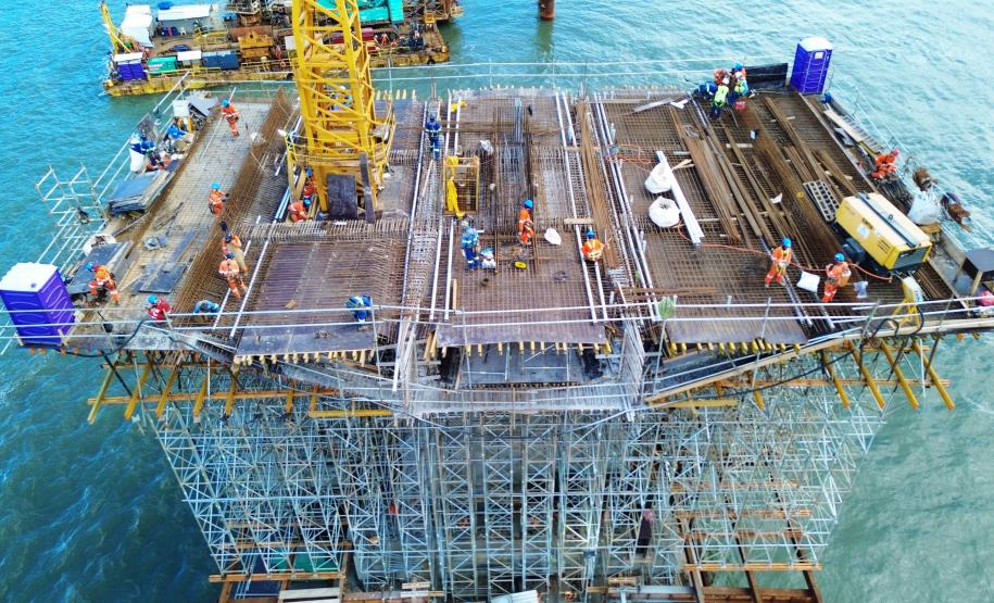 ponte de guaratuba chega a 60% de execução