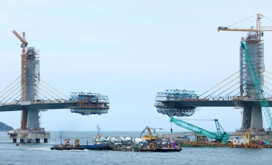 ponte de guaratuba chega a 80% de execução