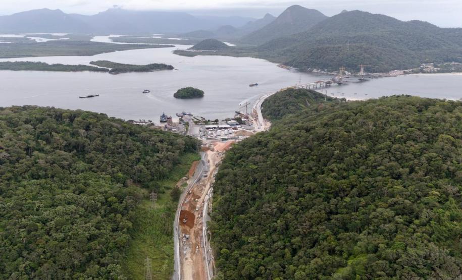 ponte de guaratuba chega a 80% de execução